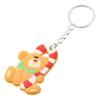 Image of Komonee Christmas Bear Key Ring Xmas Stocking Filler Keychain Secret Santa Gift Chain (KR X8)