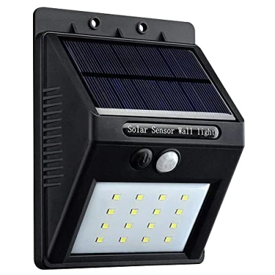 Image of PRO ELEC PEL01364 IP65 Outdoor Solar 20 LED Security Wall Light with PIR Sensor
