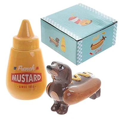 Image of Puckator Sausage Dog and Mustard Salt Pepper Set