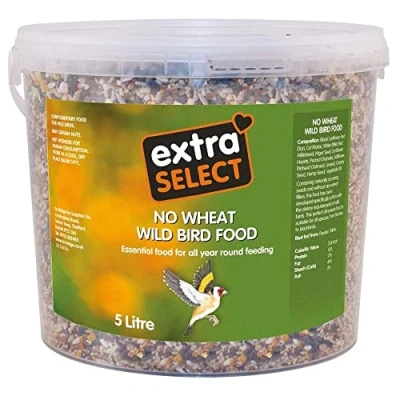 Image of Extra Select No Wheat Wild Bird Food: Free Seed for All Seasons, mixed Feed 5L Tub