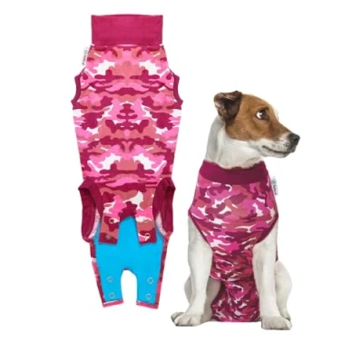 Image of Suitical Recovery Suit Dog, Small, Pink Camouflage
