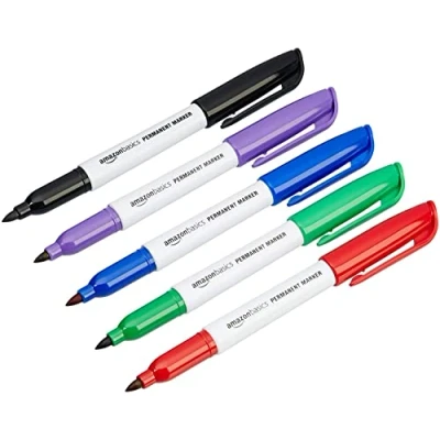 Image of Amazon Basics Permanent Markers Assorted Pack of 12