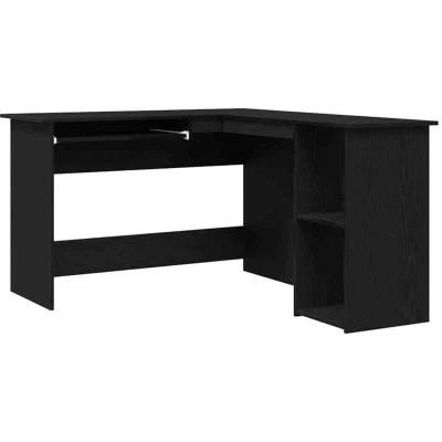 Image of vidaXL Black Oak Desk 120x140x75 cm Made from Engineered Wood