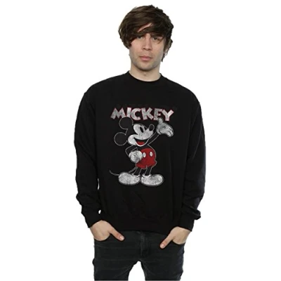 Image of Disney Men&#039;s Mickey Mouse Presents Sweatshirt XXX Large Black