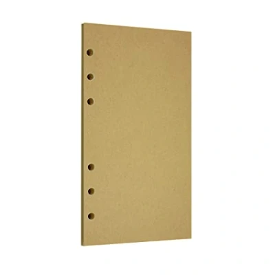 Image of Zelten 1 Pack A6 45 Sheets/90 Pages Kraft Loose Leaf Punched Paper Refills for 6 Hole Binder Personal Organizer Diary Notebook Refillable Planner