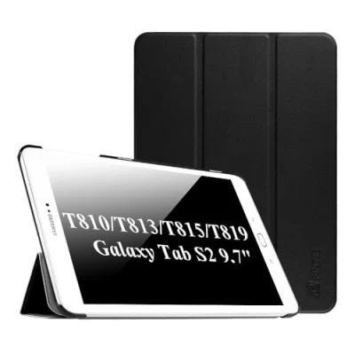 Image of FINTIE SlimShell Case for Samsung Galaxy Tab S2 9.7 inch Tablet (SM T813 / SM T819) Super Thin Lightweight Stand Cover with Auto Sleep/Wake Feature, Black