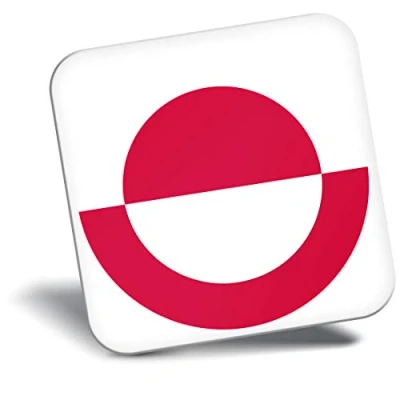Image of Destination Vinyl ltd Fridge Magnet Greenland Flag Map 9039