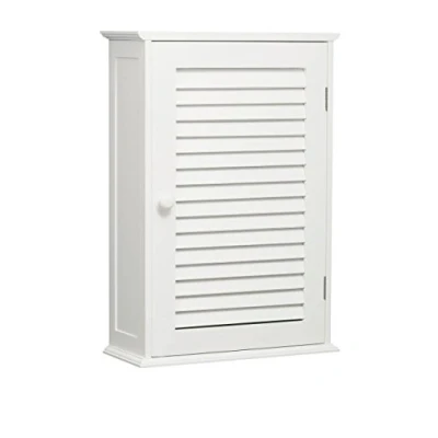 Image of Premier Housewares Bathroom Wall Cabinet with Single Shutter Door, 57 x 39 17 cm White