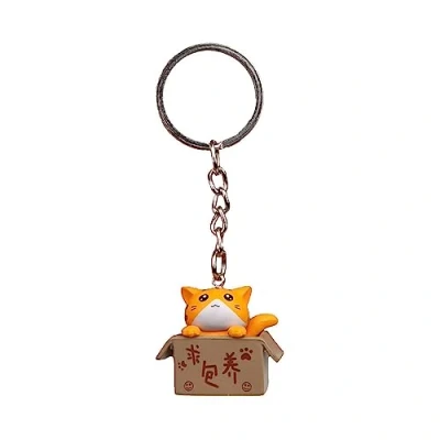 Image of Yjcnelcr Keychain for Women Cute Carton Cat Couple Car Keyring Mini Animal Pendant Bag Decorations Backpack Phone girls