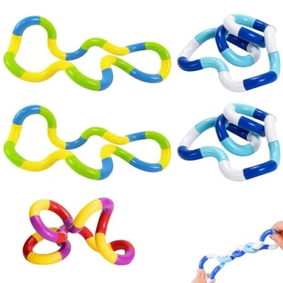 Image of 5 PCS Tangle Fidget Toy, Tangle, Tangles Fidget, Stress Relief Sensory Toys, Removable Splicing for Kids and Adults, Silent Toy