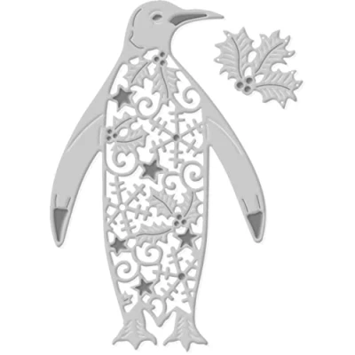 Image of Sweet Dixie Metal Cutting Dies Filigree Penguin SDD599 Silver