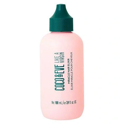 Image of Coco &amp; Eve Miracle Hair Elixir. Coconut Oil with Hyaluronic Acid for Treatment Dry Damaged, Frizzy Hair. Protects from Heat. (100ml)