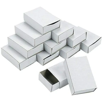 Image of Lexicon Select Pack of 50 Plain White Card Craft Matchboxes for Arts, Crafts, Trinkets, Advent Calendars and Wedding Favours