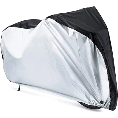 Image of YTBUBOR Waterproof XL Bicycle Cover, Outside Bikes Storage Covers Rain Sun UV Dust Wind Proof Mountain Road Electric Bike Cover Hybrid Black &amp; Sliver