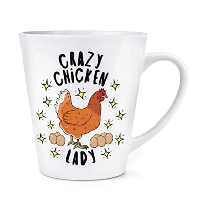 Image of Crazy Chicken Lady Stars 12oz Latte Mug Cup