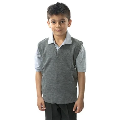 Image of Kids Slipover Tank Top Jumper Grey 11 12 Years
