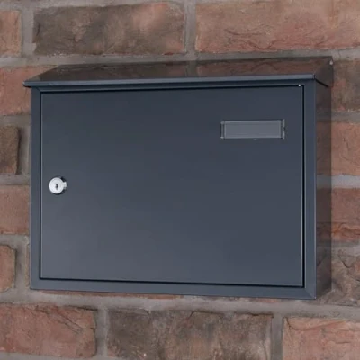 Image of Signs &amp; Numbers A4 capacity Taylor Anthracite Grey Letterbox Postbox Mailbox