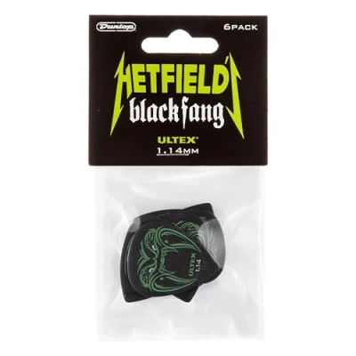 Image of Jim Dunlop PH112P1.14 Fang Guitar Pick Player Pack Black (Pack of 6)