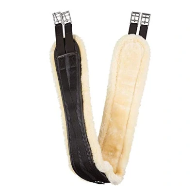 Image of Horze Atlanta All Purpose Girth, Saddle Removable Fleece, Size 37 57&quot;&quot;, Dark Brown, Black, 105