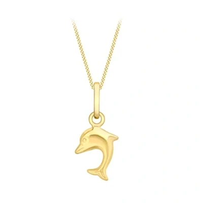 Image of Carissima Gold Women&#039;s 9ct Yellow Heart Daisy Locket Pendant on Curb Chain Necklace of 46cm/18&quot;