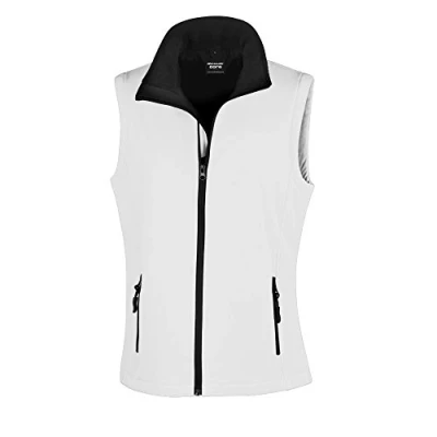 Image of Result Women&#039;s Core Printable Bodywarmer Outdoot Gilet, White (WHI/Blk), 18(Size:2XL)