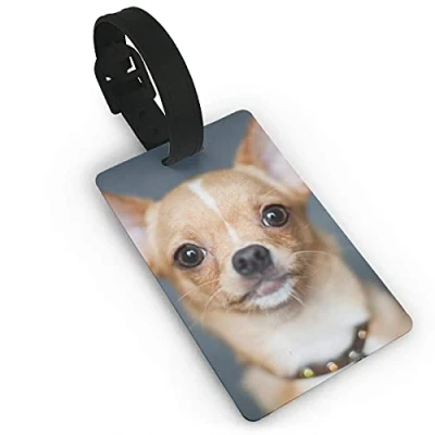Image of Luggage Tags Chihuahua PVC Name Tag Travel Suitcase Identifier ID Durable Label