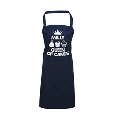 Image of Edward Sinclair Personalised Queen of Cakes Navy Cooking Baking Apron