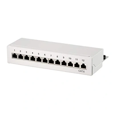 Image of LogiLink Professional Field Patch Panels, Table/Wall/Desktop, STP (Shielded) light grey 12 Port