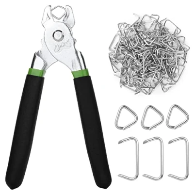 Image of Mr. Pen Hog Ring Pliers Kit, 110 Pack 3/4&quot; Galvanized Rings with 1 Pliers, and for Fencing, Automotive Upholstery