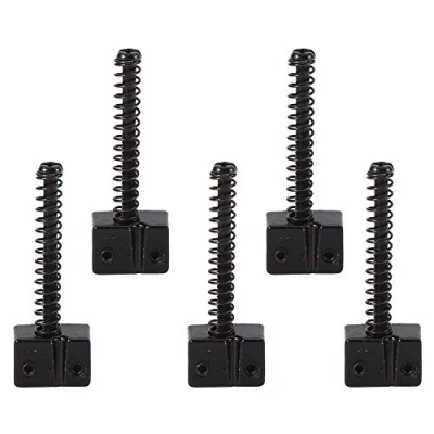 Image of 5Pcs Bass Bridge String Saddles Instrument accessories for Electric guitar Replacement Part Spring Screws (Black), Playing Accessories,electric
