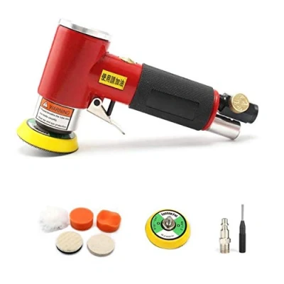 Image of 2&#039;&#039; 3&#039;&#039; Mini Da Orbital Air Sander Dual Action Polisher with Polishing Pads Sponge Waxing Buffing Kit