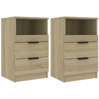 Image of vidaXL Bedside Cabinets 2 pcs Sonoma Oak Engineered Wood