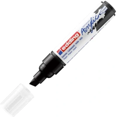 Image of edding 5000 acrylic marker broad black 1 waterproof paint chisel nib 5 10 mm pen for drawing on canvas, art paper and wood markers pebbles