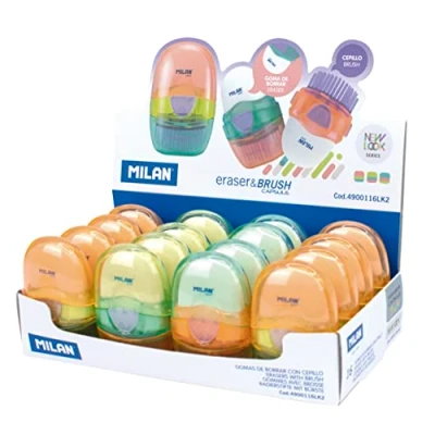 Image of Milan® Capsule New Look Milan Series 16 Rubber Display Box with Brush