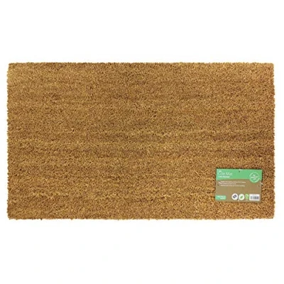 Image of JVL Manor Plain Natural Coir Backed Door Mat, Latex, Brown, 40 x 60 cm