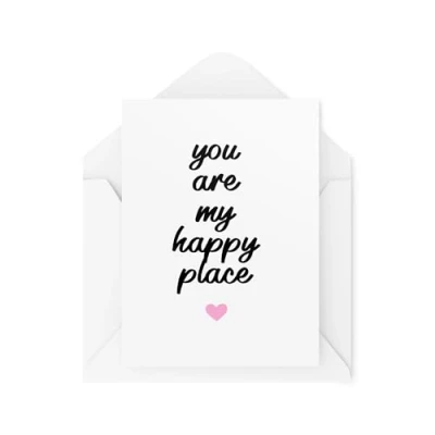 Image of Romantic Cards Partner Thank You Are My Happy Place Thinking of Girlfriend Boyfriend Card CBH2086