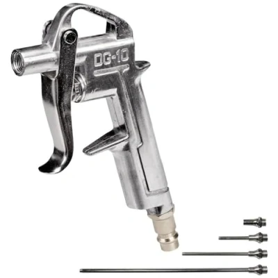 Image of Original Einhell Blow Gun with 4 Nozzles (Compressor Accessories, 5 Piece Set, for 2 8 Bar, Includes Nozzles: 20, 50, 95 and 220 mm)
