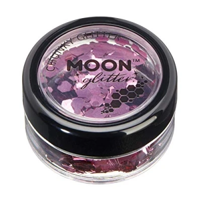 Image of Classic Chunky Glitter by Moon Pink Cosmetic Festival Makeup for Face, Body, Nails, Hair, Lips 3g
