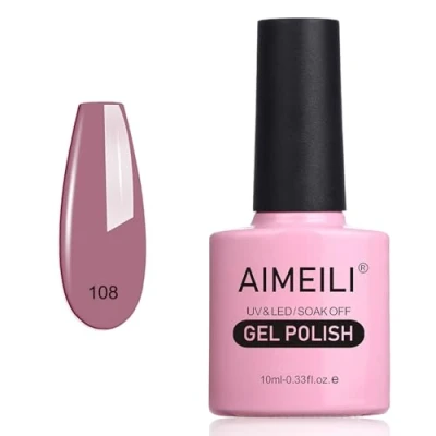 Image of AIMEILI Gel Nail Polish Soak Off UV LED Varnish Brown Lilies (108) 10ml