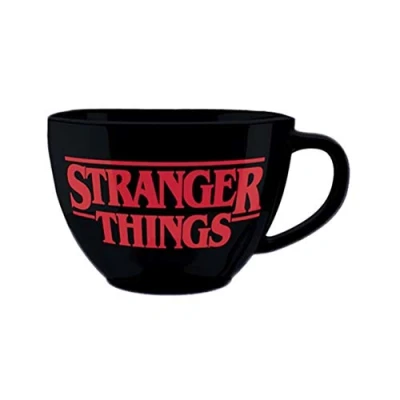 Image of Pyramid International Stranger Things Cappuccino Mug with Upside Down Logo in Presentation Box Official Merchandise, Red and Black