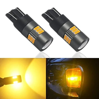 Image of Eseastar 501 LED Bulbs T10 Amber 12V 24V W5W 194 168 161 12961 15LED SMD4014 Extremely Bright with Projector For Car Sidelight Backup Interior Dome Number Plate Light, 2 Pack