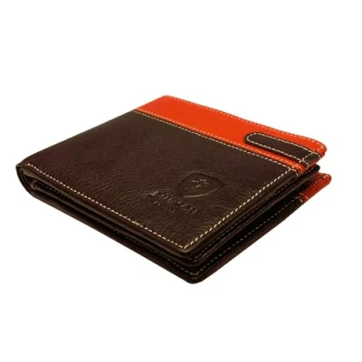 Image of Designer J Wilson Real Genuine Mens Leather Wallet Coin Card Purse Red Blue Black (Red/Brown Style 3)