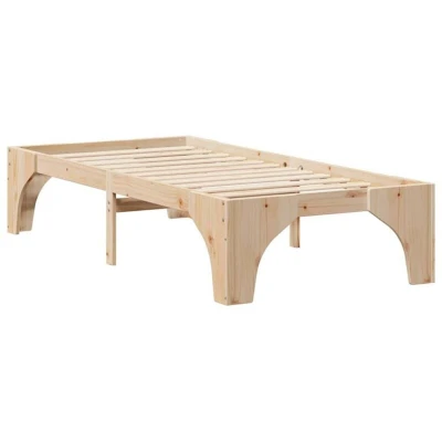Image of vidaXL Floor Bed Frame with Storage Brown 80 x 200 cm Solid pine wood