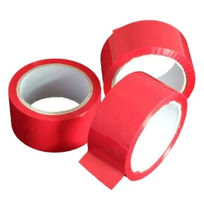 Image of 6 x Pro Plast Branded ® RED Coloured Packing Parcel Tape 50mm 66M