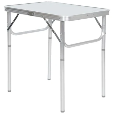 Image of Trespass Trestles Aluminium Portable Folding Camping Table Adjustable Height