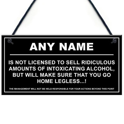 Image of RED OCEAN Personalised Man Cave Sign Home Shed Pub Bar Licensee Funny Alcohol License Gift Plaque