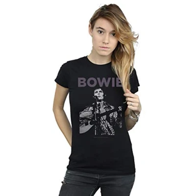 Image of David Bowie Women&#039;s Rock Poster T Shirt Black Large