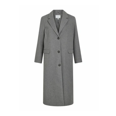 Image of Vila Women&#039;s Visolo L/S Coat Noos, Medium Grey Melange, XS/S