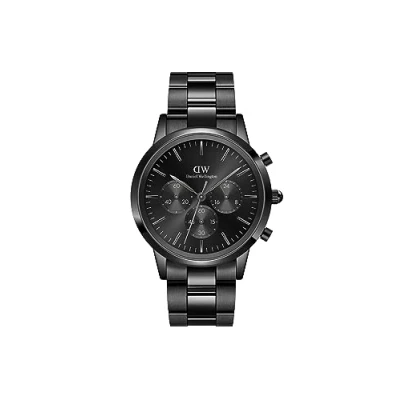 Image of Daniel Wellington Iconic Chronograph Men&#039;s Watch, Black DW00100642, 316L Steel