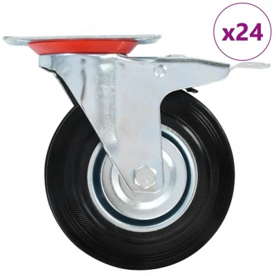 Image of vidaXL 24 pcs Swivel Casters 125 mm